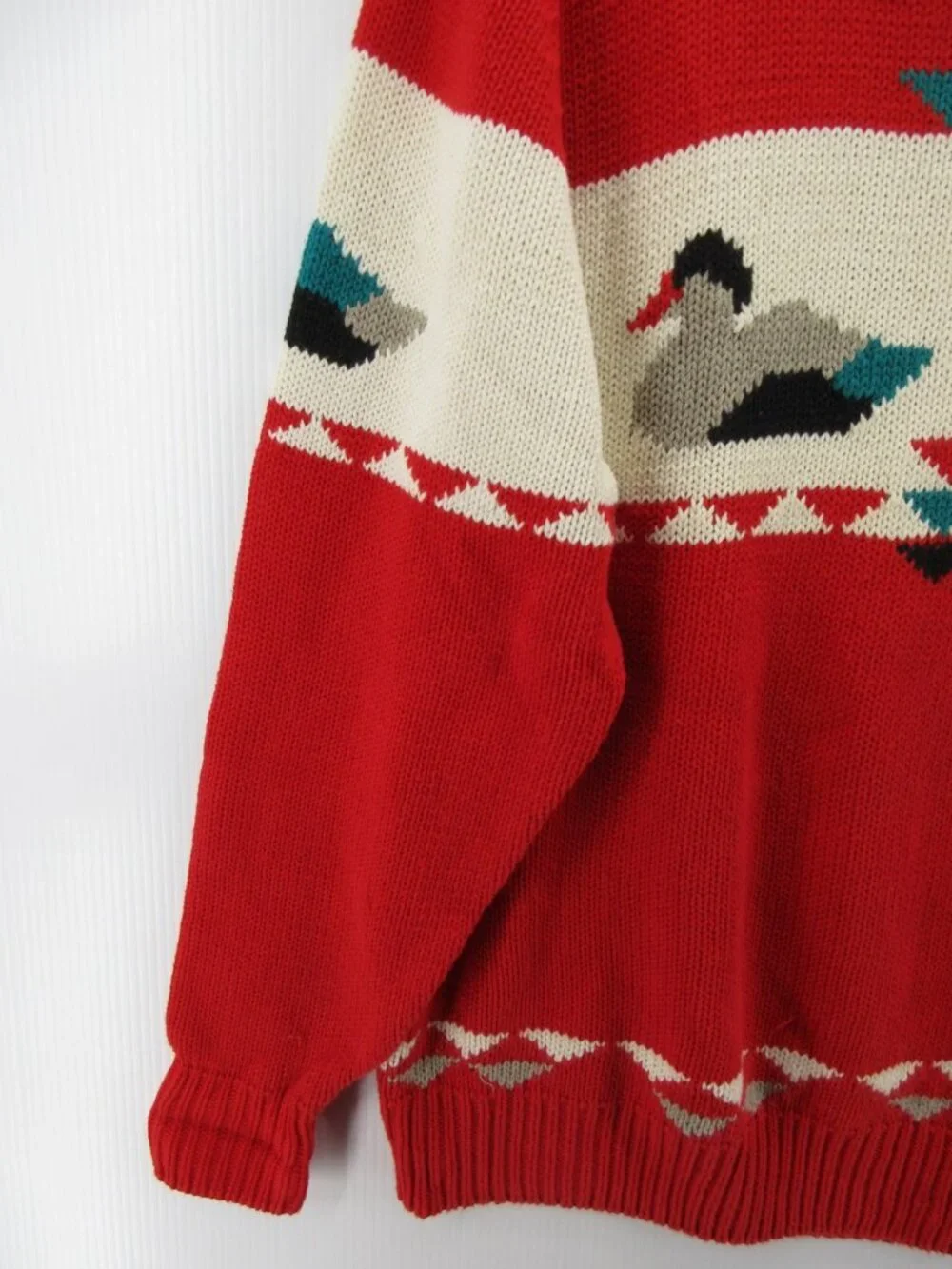 VINTAGE Pringle of Scotland Sweater XL Mallard Duck Pullover Chunky Knit